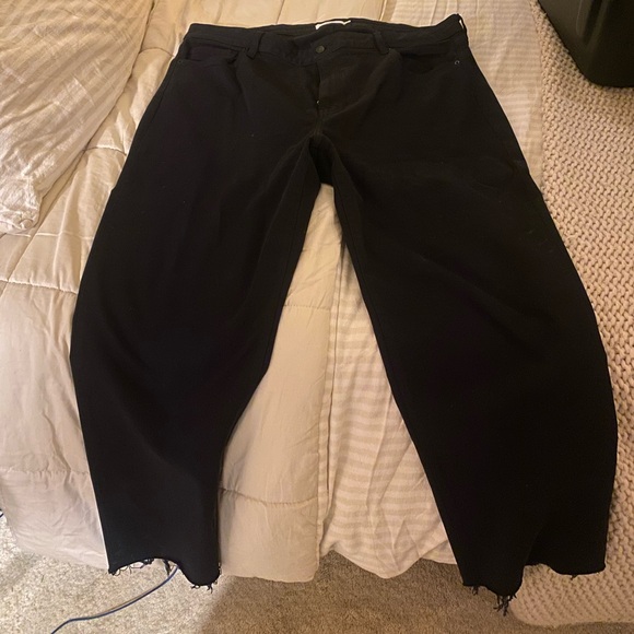 Carlyjean LA sz 3x black jeans wide leg raw - Picture 2 of 3